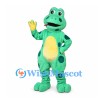 Frog Mascot Costume in Mint Green with Yellow Belly and Spots