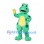 Frog Mascot Costume in Mint Green with Yellow Belly and Spots