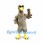 Eagle Mascot Costume in Gray Brown with Yellow Beak