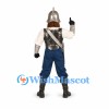 Soldier Mascot Costume with Silver Helmet and Breastplate