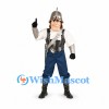 Soldier Mascot Costume with Silver Helmet and Breastplate