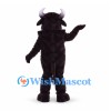 Bull Mascot Costume in Black with White Horns