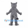 Cat Mascot Costume in Gray with White Belly and Paw Pads