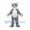 Cat Mascot Costume in Gray with White Belly and Paw Pads