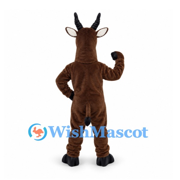 Antelope Mascot Costume in Brown with Black Horns
