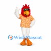 Rooster Mascot Costume with Orange Floral Shirt and Sunglasses