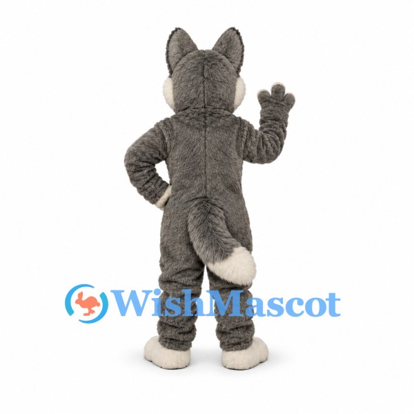 Husky Mascot Costume in Gray with White Belly