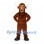 Bull Mascot Costume in Brown with Long White Horns