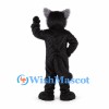 Werewolf Mascot Costume in Black with White Face and Fangs