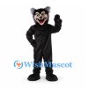 Werewolf Mascot Costume in Black with White Face and Fangs