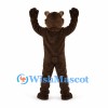 Bear Mascot Costume in Dark Brown with Open Mouth
