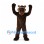 Bear Mascot Costume in Dark Brown with Open Mouth