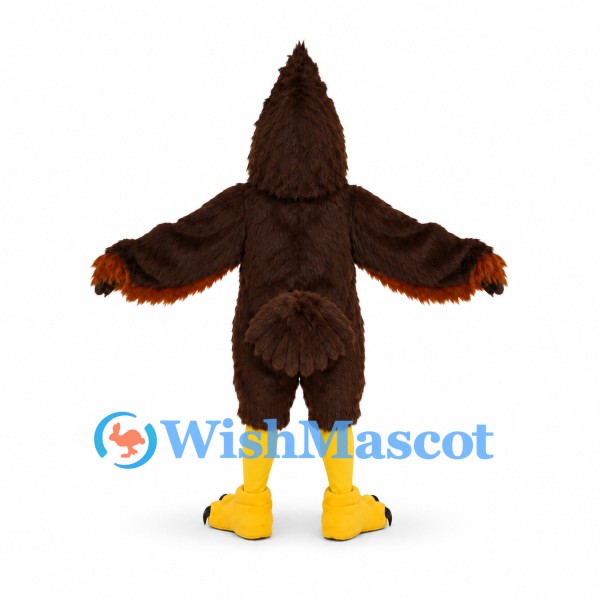 Eagle Mascot Costume in Brown with Pointed Head Feathers