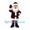 Santa Claus Mascot Costume with Burgundy Suit and White Beard