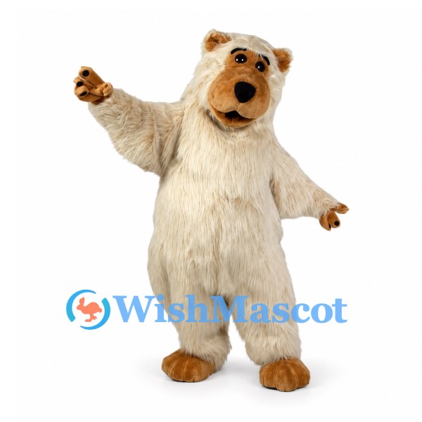Polar Bear Mascot Costume in Cream with Tan Muzzle