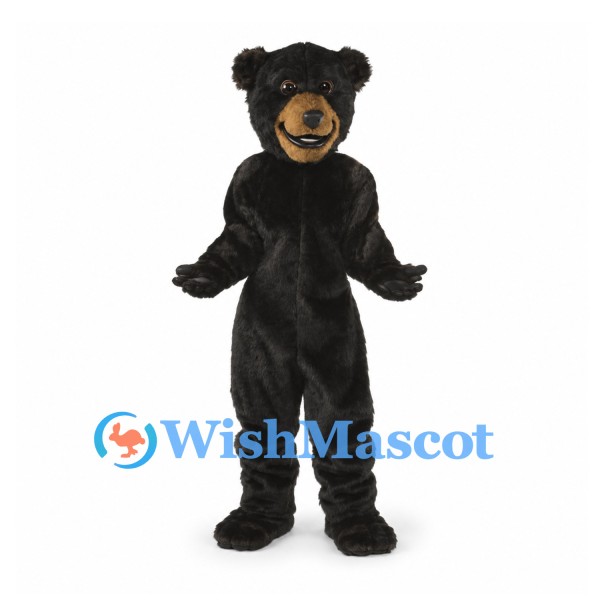 Black Bear Mascot Costume with Brown Muzzle