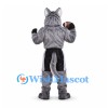Wolf Mascot Costume with Black Football Uniform and Shoulder Pads