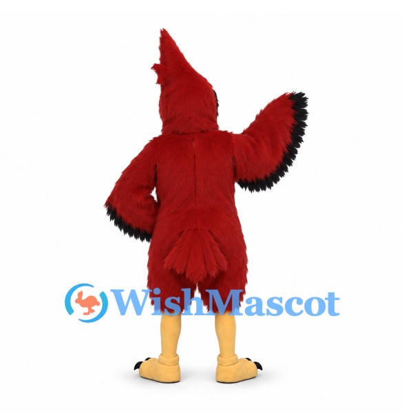 Cardinal Mascot Costume in Red with Black Chest