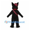 Scottish Terrier Mascot Costume with Red Tartan Sash and Cap