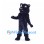 Panther Mascot Costume in Navy Blue with Yellow Eyes