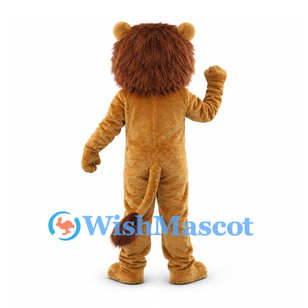 Lion Mascot Costume with Brown Mane and Open Mouth