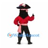 Pirate Mascot Costume with Red Shirt and Striped Sash