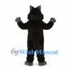 Black Cat Mascot Costume with Gray Belly and Pink Nose