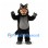 Black Cat Mascot Costume with Gray Belly and Pink Nose