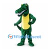 Crocodile Mascot Costume in Green with Long Toothy Snout