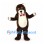 Bear Mascot Costume in Brown with White Belly and Red Bow