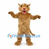 Cougar Mascot Costume in Tan with Open Mouth