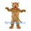 Cougar Mascot Costume in Tan with Open Mouth