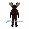 Moose Mascot Costume in Dark Brown with Broad Antlers