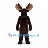 Moose Mascot Costume in Dark Brown with Broad Antlers