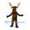 Moose Mascot Costume in Brown with Cream Antlers