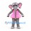Elephant Ballerina Mascot Costume in Gray with Pink Tutu