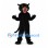 Black Panther Mascot Costume with Open Mouth and Long Tail