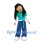 Girl Mascot Costume with Long Black Hair and Teal Shirt