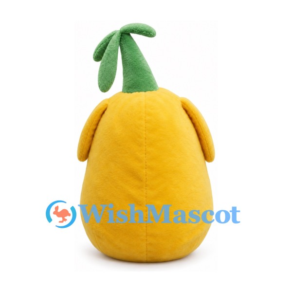 Elephant Character Mascot Costume in Yellow with Green Leaf Tuft