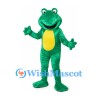 Frog Mascot Costume in Green with Yellow Belly