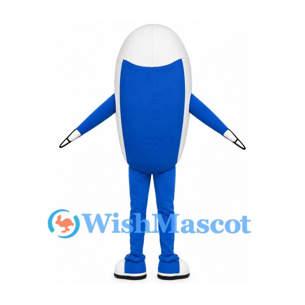 Medical Monitor Mascot Costume in Blue with Display and Gauge