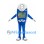 Medical Monitor Mascot Costume in Blue with Display and Gauge