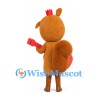 Squirrel Mascot Costume with Orange Cap and Red Guitar