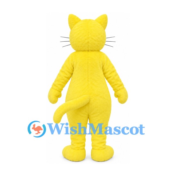 Cat Mascot Costume in Yellow with Blue Belly