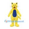 Cat Mascot Costume in Yellow with Blue Belly