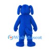 Dog Mascot Costume in Blue with Yellow Belly