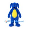 Dog Mascot Costume in Blue with Yellow Belly