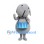 Elephant Mascot Costume in Gray with Blue Drum