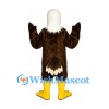 Bald Eagle Mascot Costume in Brown with White Head