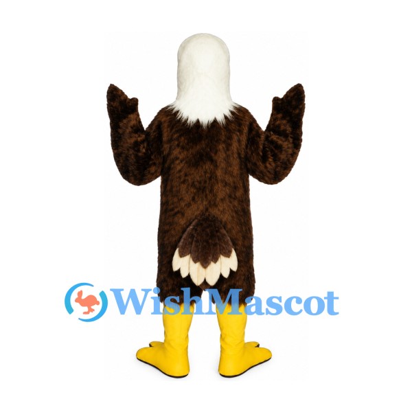 Bald Eagle Mascot Costume in Brown with White Head
